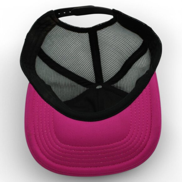 Spawk And Co Womens Black Mesh Trucker Hat With Sassy Pink Brim Adjustable Snapb - Picture 6 of 6